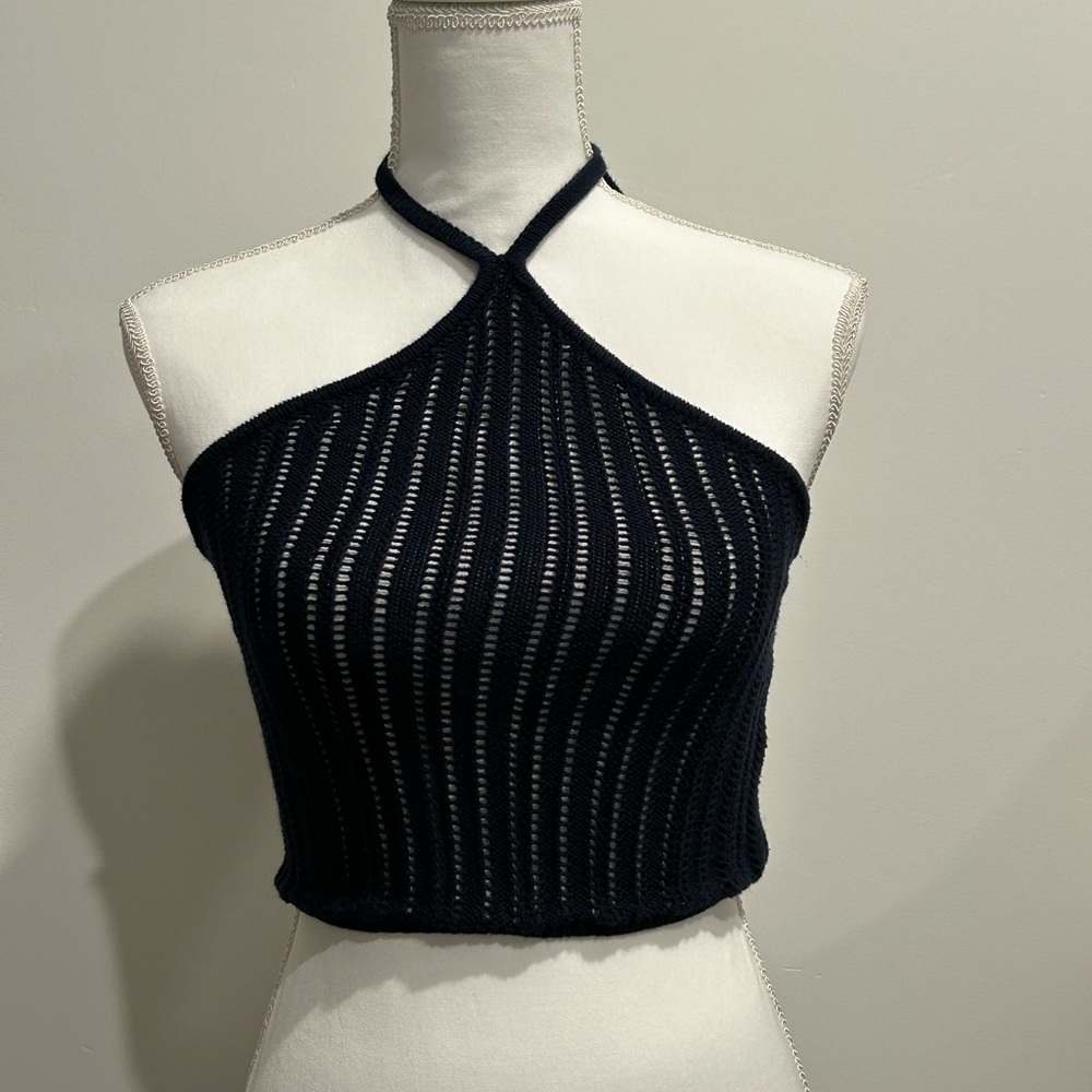 Cotton On Black Knit Crop Top